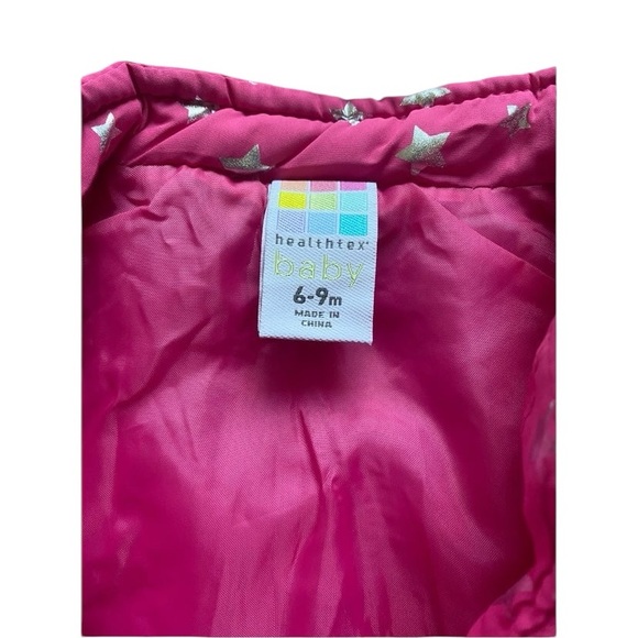 HEALTHTEX Baby Pink Puffer Vest with Silver Stars Size: 6-9 months - Picture 5 of 5